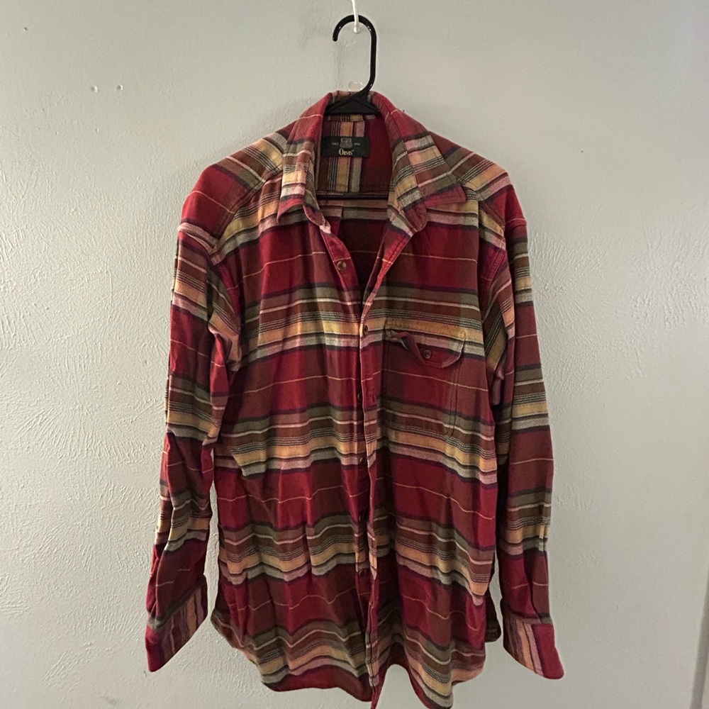 Vintage Red Plaid Western Button-Up Shirt